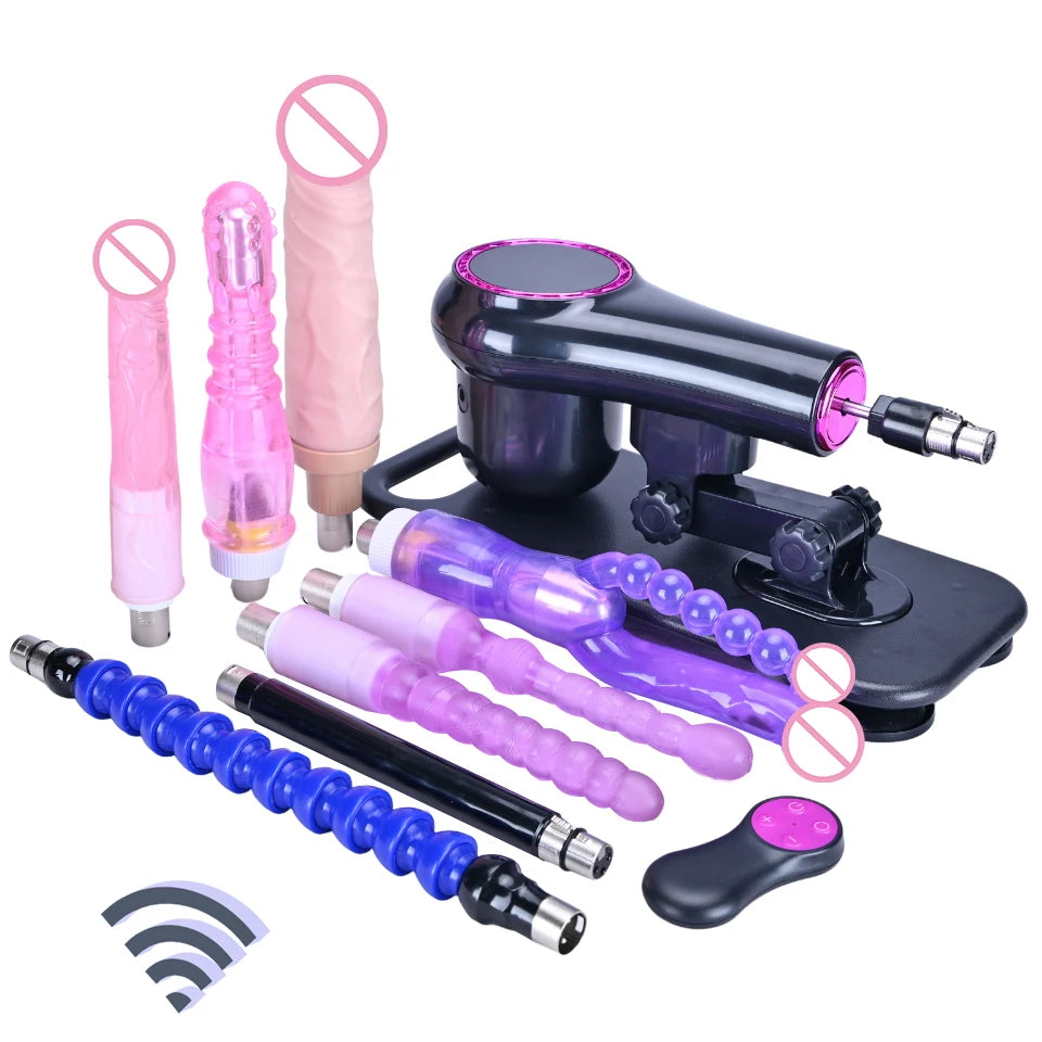 New Sex Machine for Woman Adjustable Masturbating Pumping with different Accessories Sex machine Gun for Men wireless machine