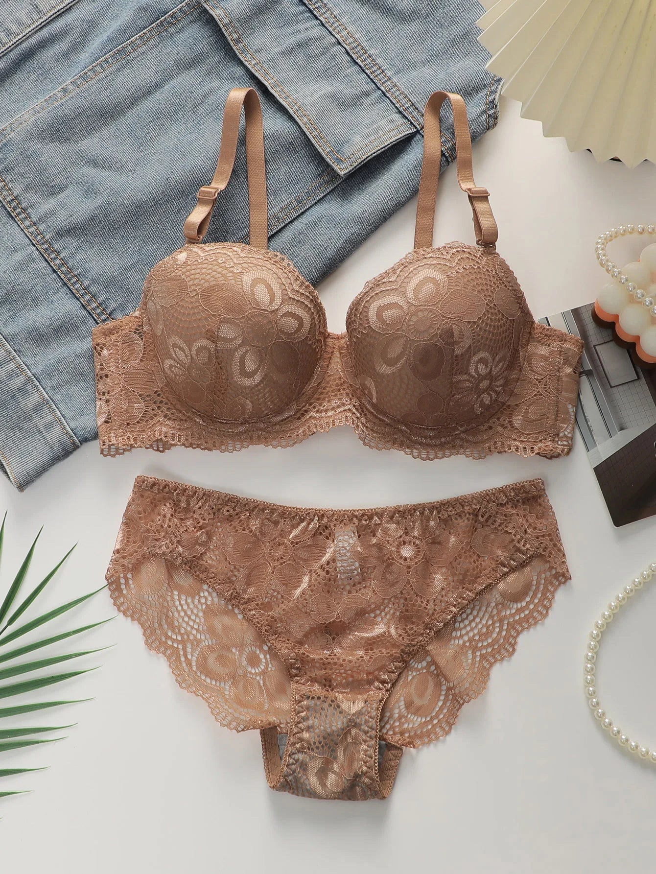 Floral Two Pieces Bras Panties Set