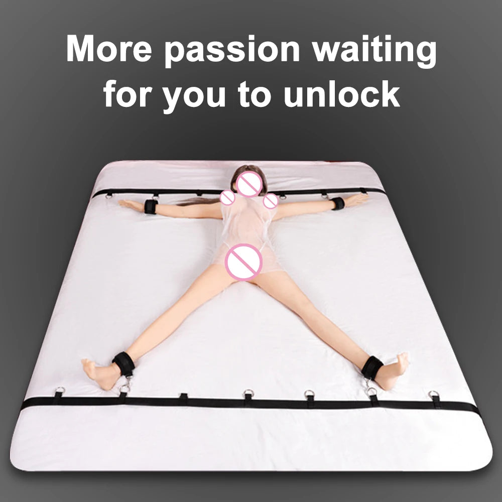 BDSM Adult SM Sex Restraint Handcuffs Slave Tools Bdsm Sexy Wrist To Ankle Cuffs Open Leg Hand Toys Bondage For Couples 18+