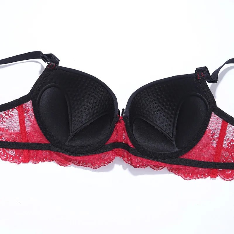 Top Classic Bandage Bra Set Lingerie Push Up Brassiere Lace Panties