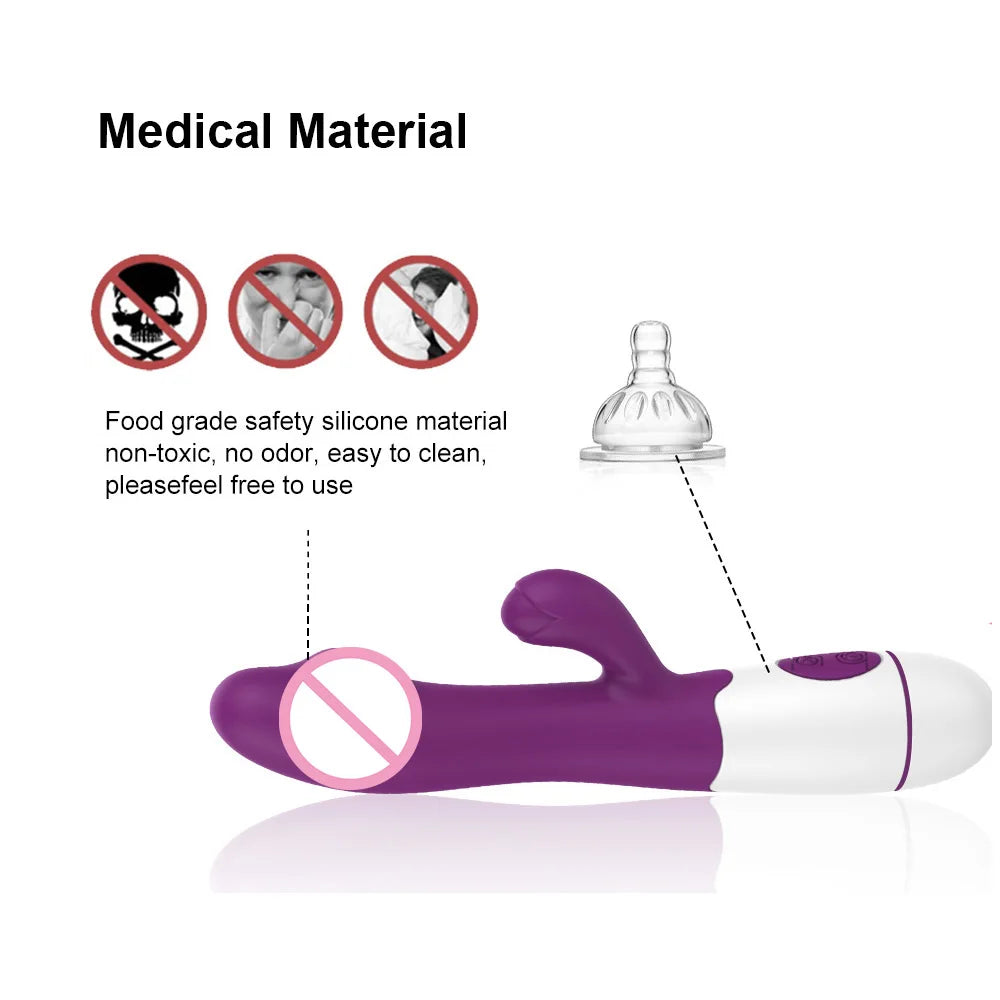 Wild Bliss Dual-Action Rabbit Vibrator - 30 Frequency G-Spot & Anal Massage for Ultimate Pleasure