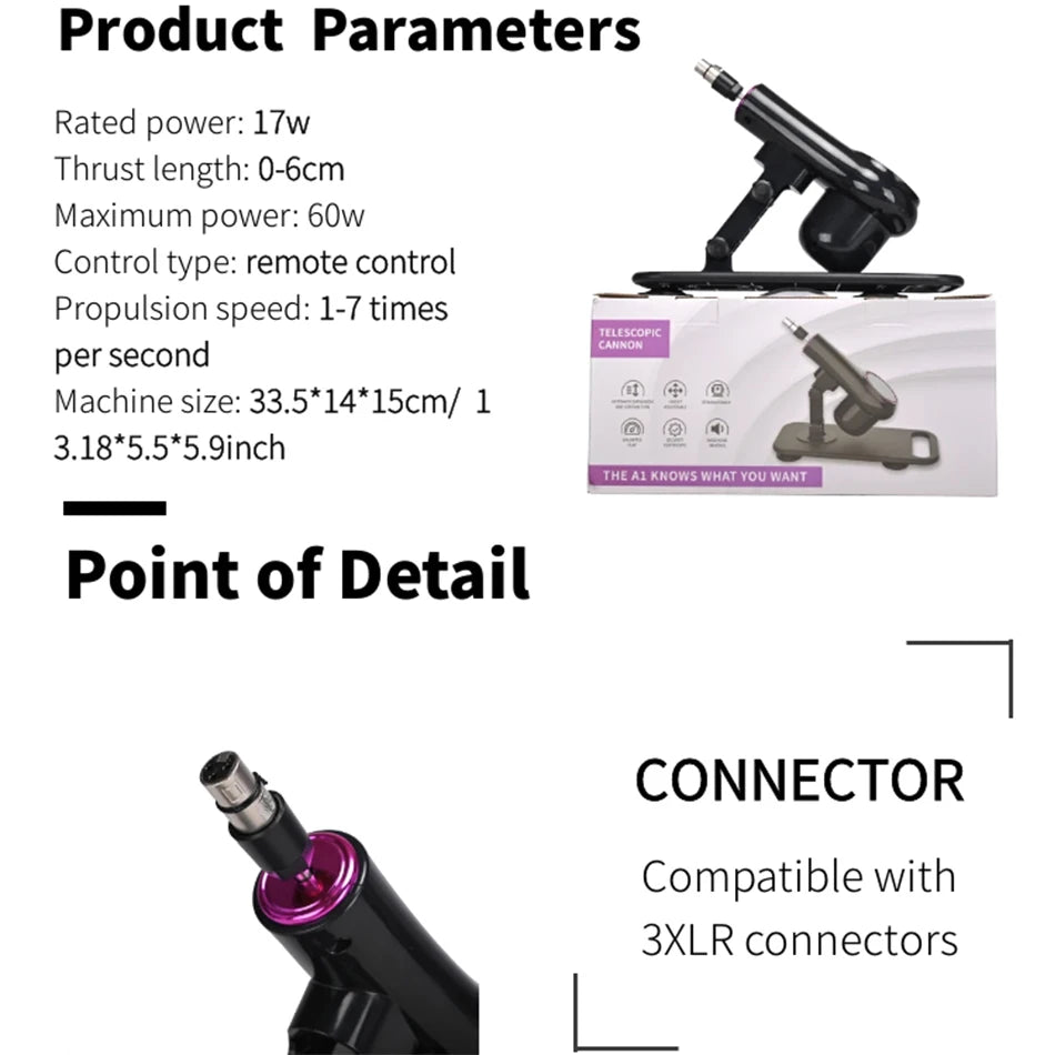 New Sex Machine for Woman Adjustable Masturbating Pumping with different Accessories Sex machine Gun for Men wireless machine