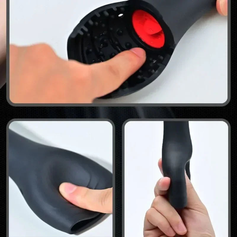 Male Tongue Licking Penis Masturbator Blowjob Orgasm Masturbation Trainer Glans Massager Vibrator Endurance Sex Toy for Men 18+