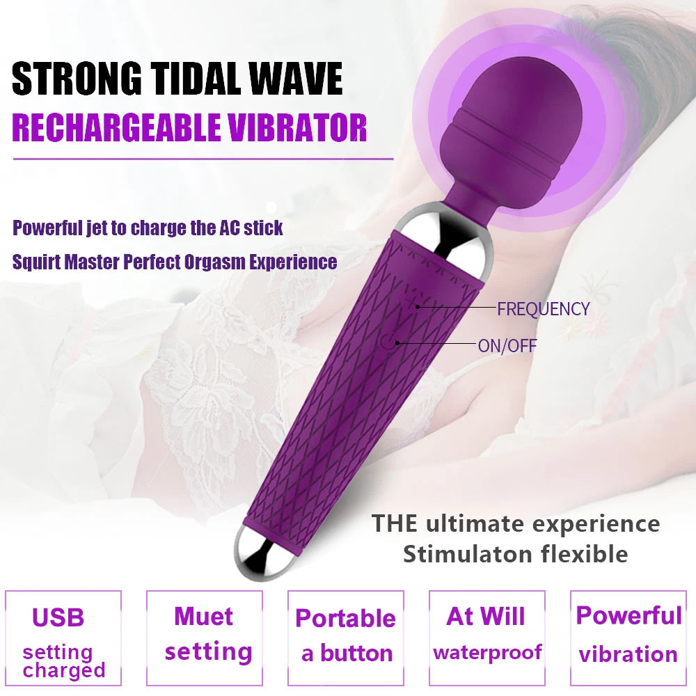 10 Speed Magic Wand Anal Clitoris Stimulator Wireless Vibrator