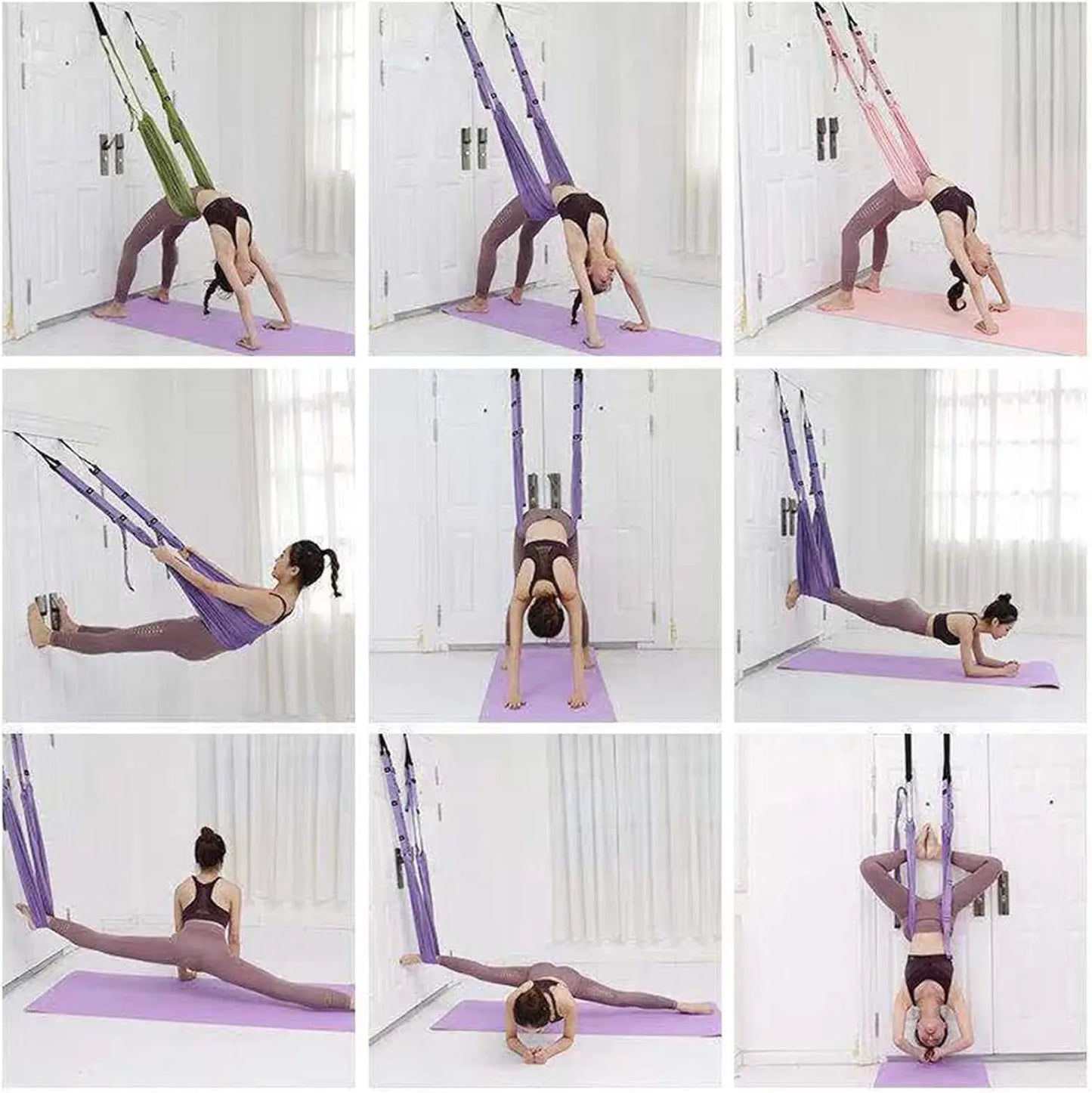 Leg Stretcher Strap, Stretching Equipment with Door Anchor Flexibility Trainer Backbend Assist for Dance Aerial Yoga Ballet Leg