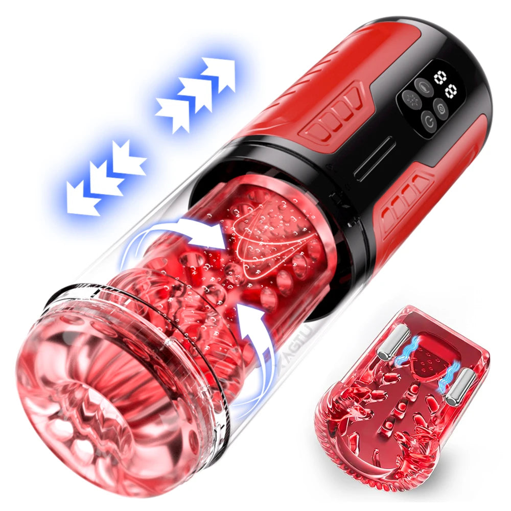 Male Masturbation Cup Penis Vibration Vagina Massage Pussy Sucking Thrusting Male Masturbator Sexmachine Sex Toys Adult for Men