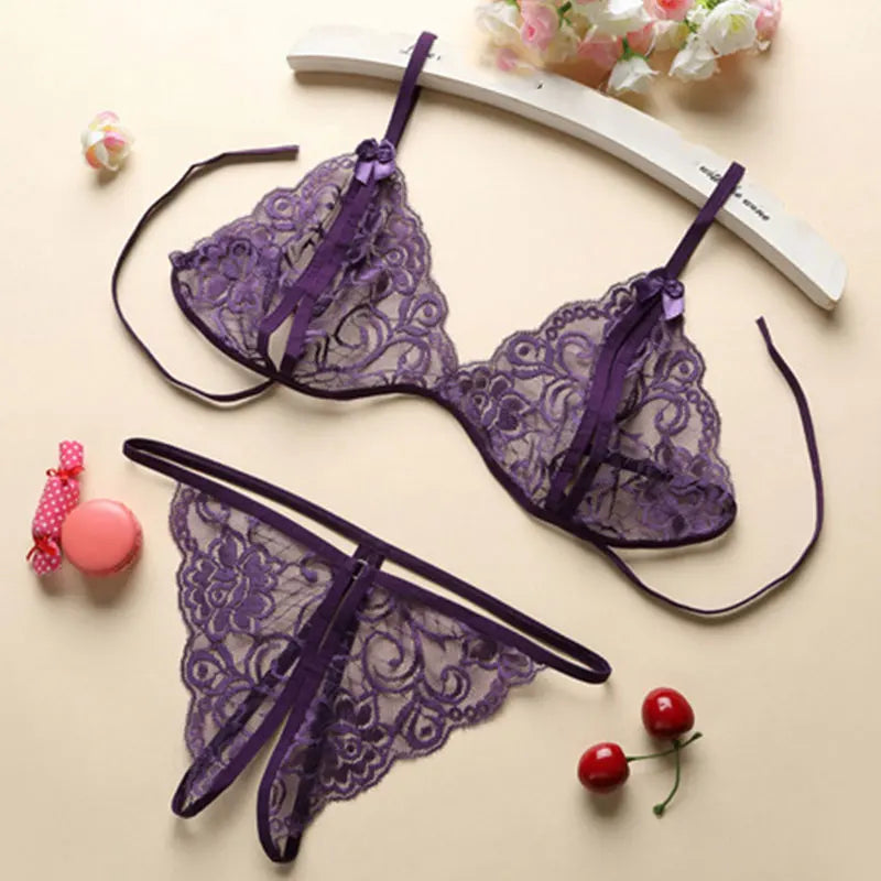 Lace Crotchless Lingerie