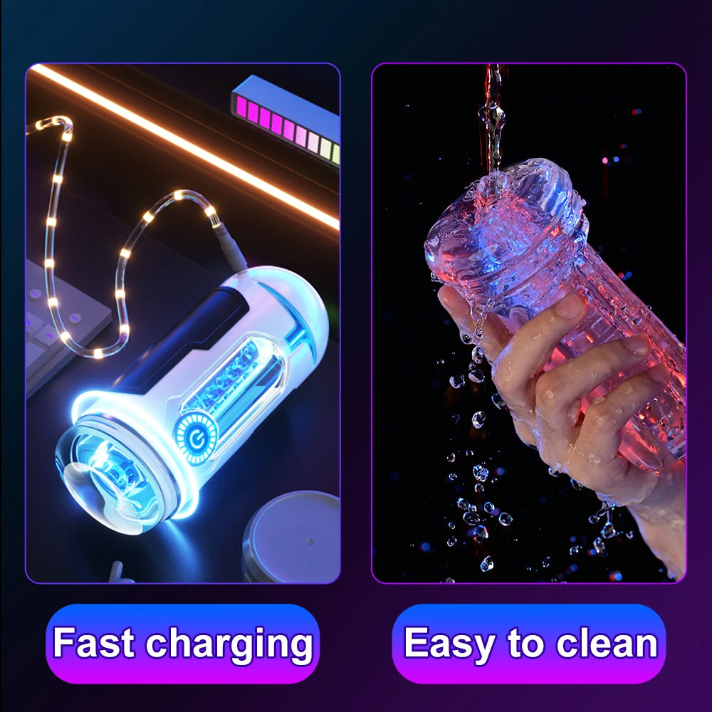 Automatic Male Masturbation Device, Sexual Toy, Penile Delayed Ejaculation Training Vibrator, Adult Sexual Toy for Male Couples