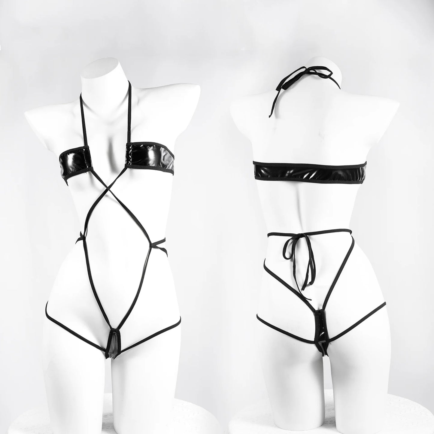 Sexy Lingerie Anime Cos Fun Sexy Underwear Black Lolita Sleepwear Three-point Women's Sexy Cosplay Cute Maid Uniform Bikini Cat