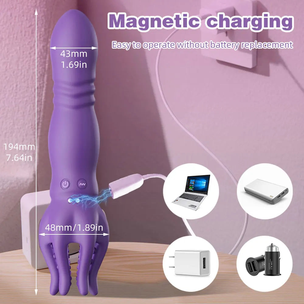 Male Glans Stimulate Massager - 3 Thrusting 9 Vibrating Penis Delay Trainer, Oral Sex Climax Masturbator, Sex Toys for Men