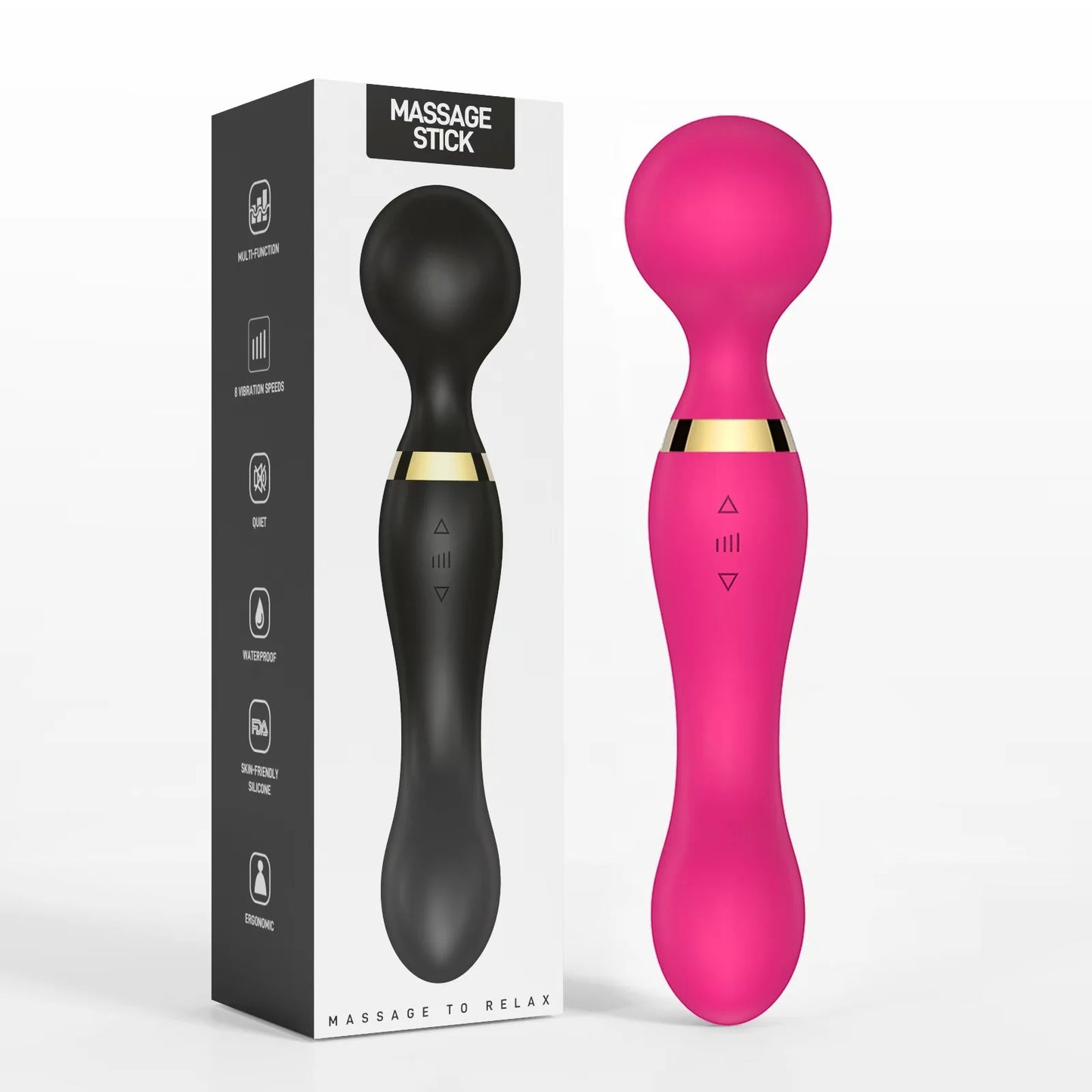 Vibrant Bliss Wand - Powerful G-Spot & Clitoral Vibrator with 8 Speeds & 20 Patterns for Ultimate Pleasure