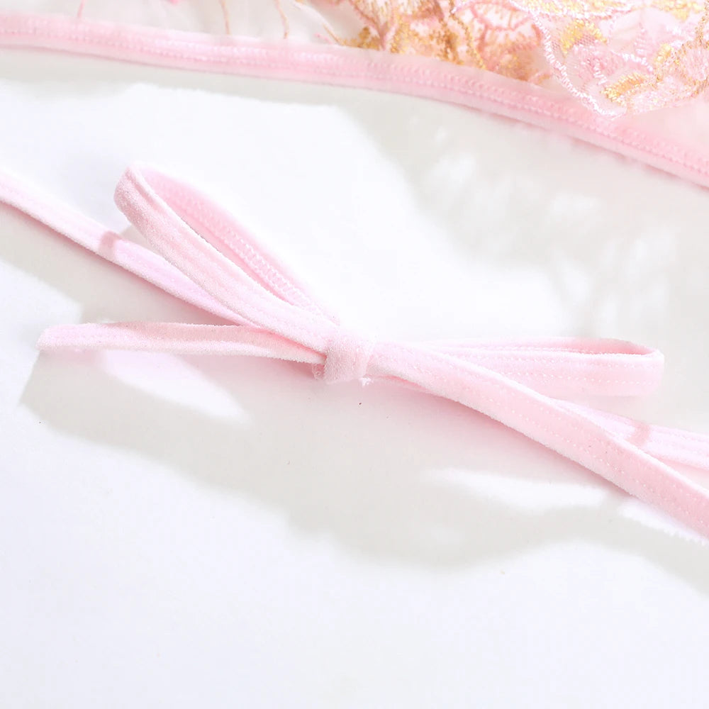Panties Mesh Lace Bra Briefs Set