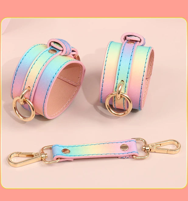 New Rainbow Handcuffs Bdsm Sex Toys For Men Women Couples Fetish Slave Bondage Flirting Adults Games Erotic Restraints Products
