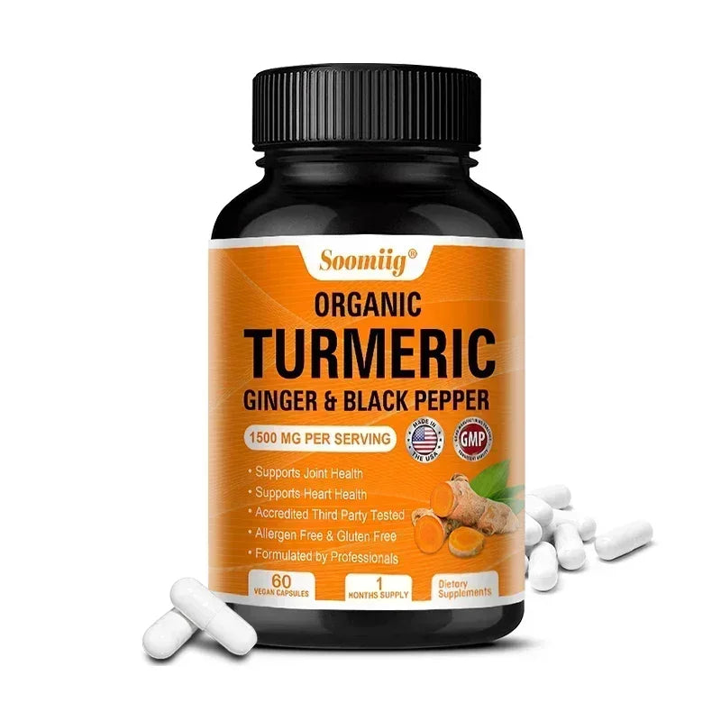 Turmeric Curcumin Capsules - with Black Pepper 95% Curcumin Complex - for Joint, Digestive & Immune Support Supplement