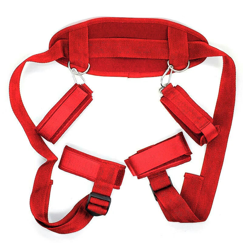 Handcuffs Bondage Set Bed BDSM Bondage Restraint Strap System Adults Wrists & Ankle Cuffs Erotic Sex Toy for Woman Couples Slave