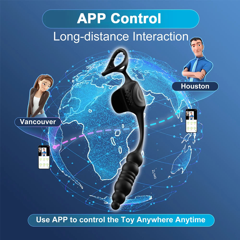 Male Thrusting Anal Vibrator Prostate Massager Cock Ring Sex Toys Vibrators for Couples Delay Ejaculation Penisrings Butt plug