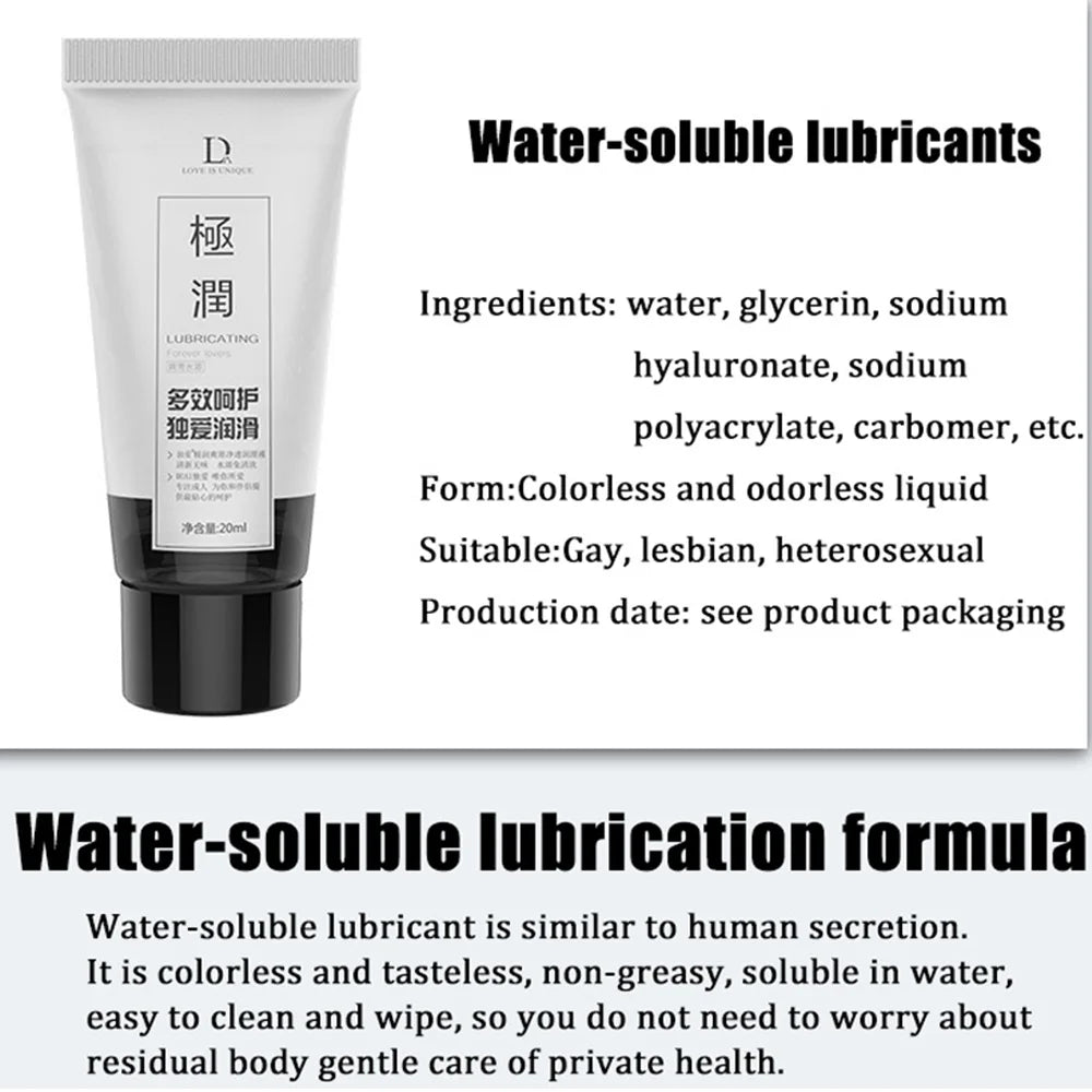 Water-based Lube Oil Gay Lubricants for Sex Anal Lubricant for Session 8/20/60ml Lubricsate Anal SexToys Vagina Tightening Gel