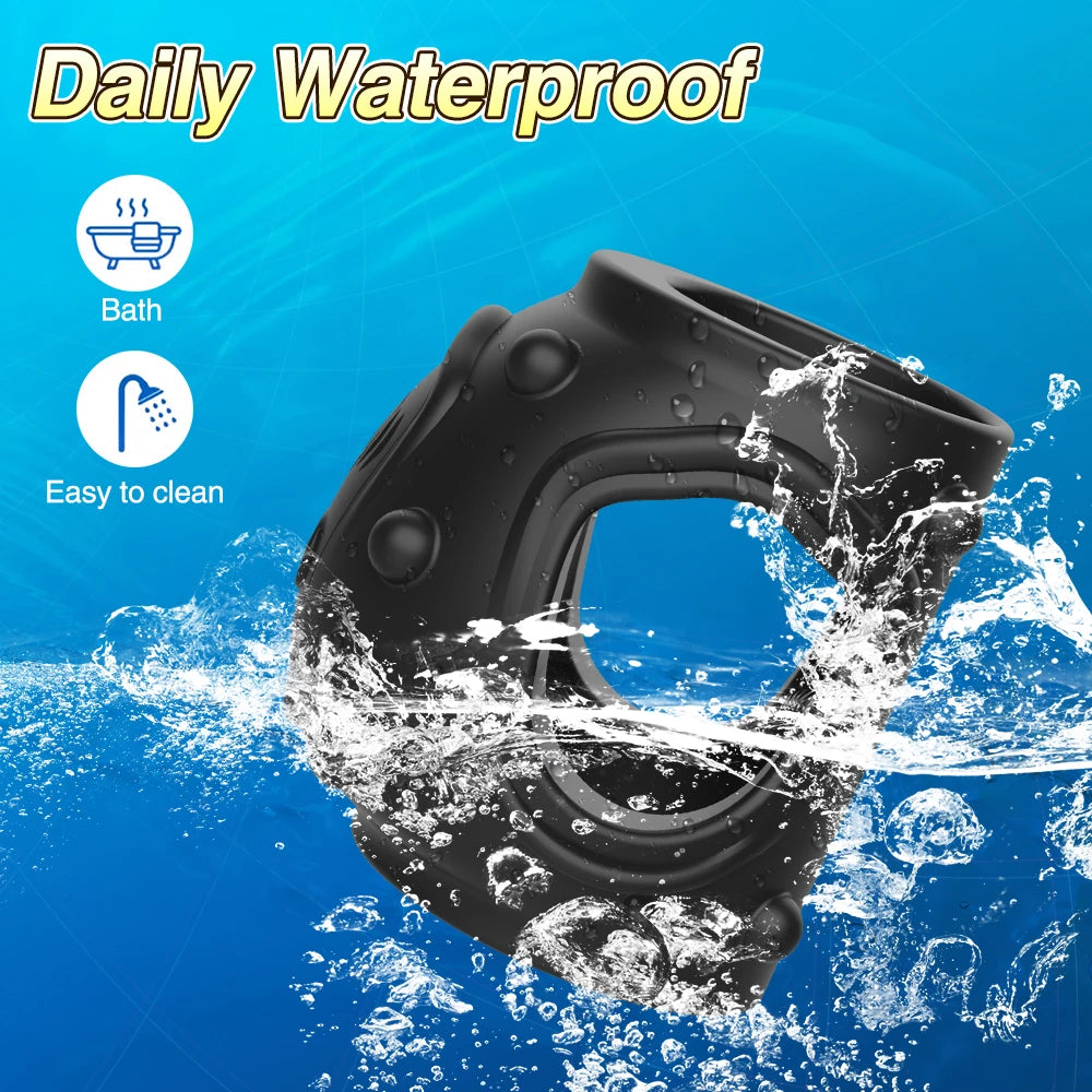 Adult Male Sex Toy Vibrating Penis Ring Delayed Ejaculation Cock Ring Vibrator Penis  Exercise Enlargement Sex Ring Couple Goods