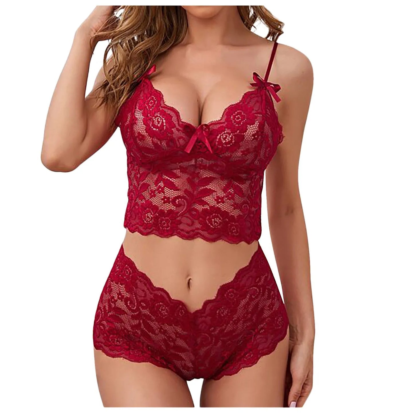 Lace Bras and Panty Set Summer Bow