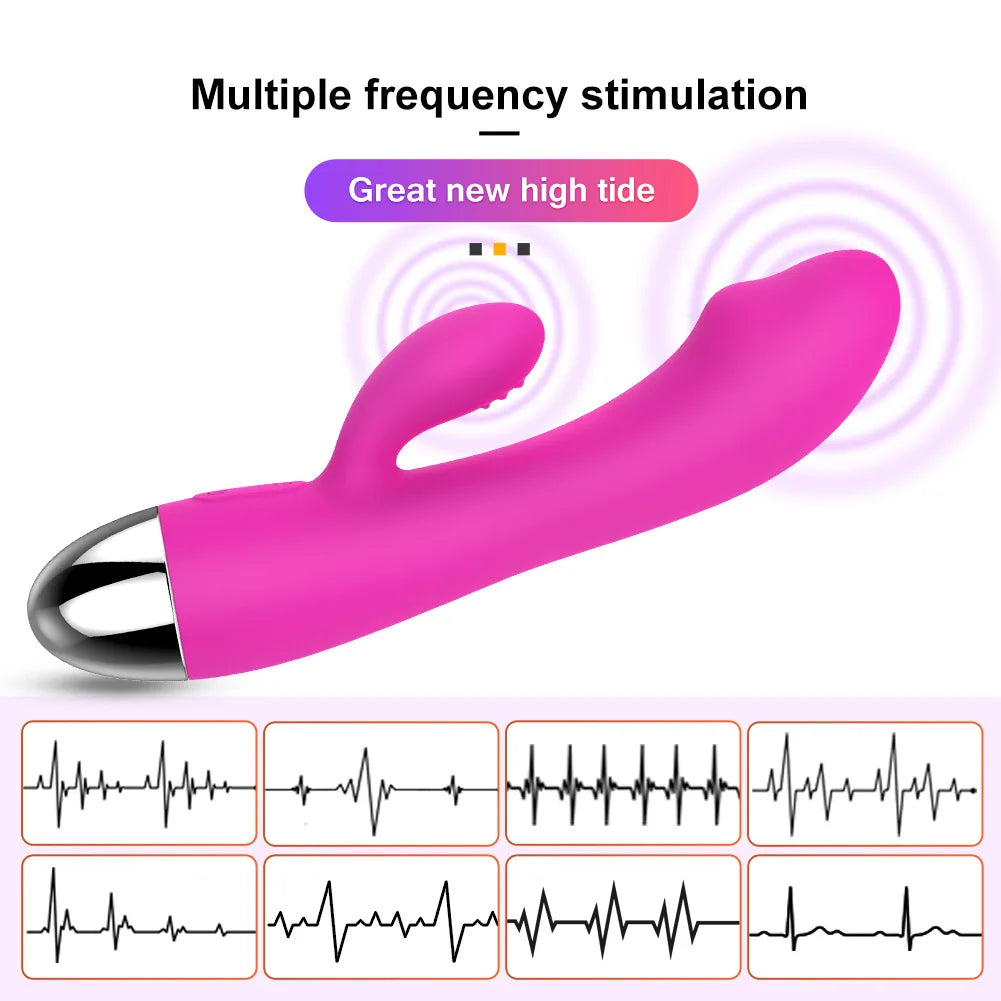 Vibrant Bliss Dual-Ended AV Vibrator - Body-Friendly Silicone, Multi-Speed & USB Rechargeable