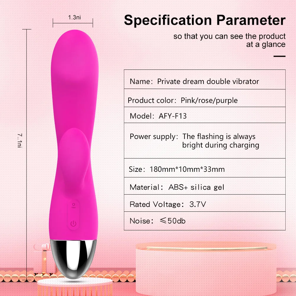 Vibrant Bliss Dual-Ended AV Vibrator - Body-Friendly Silicone, Multi-Speed & USB Rechargeable