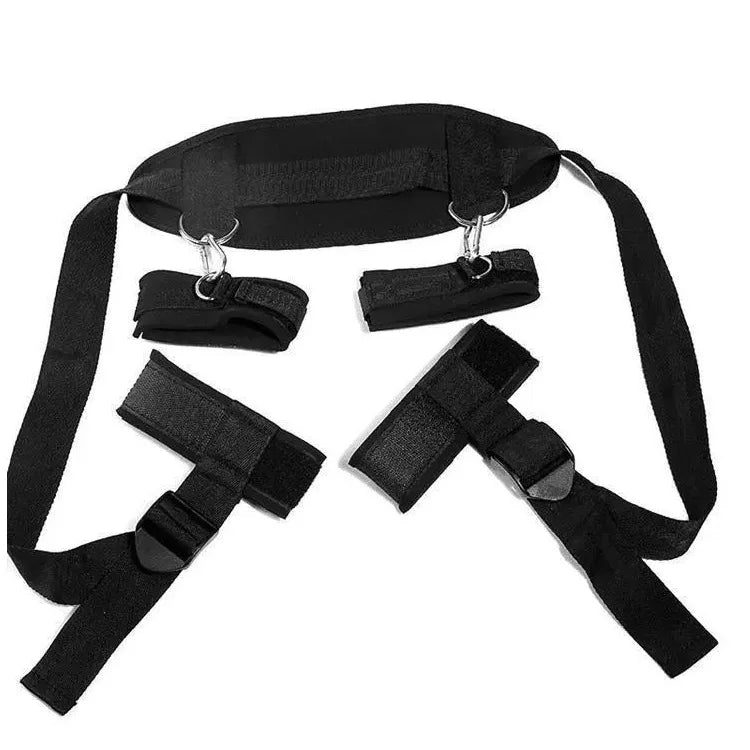 Handcuffs Bondage Set Bed BDSM Bondage Restraint Strap System Adults Wrists & Ankle Cuffs Erotic Sex Toy for Woman Couples Slave