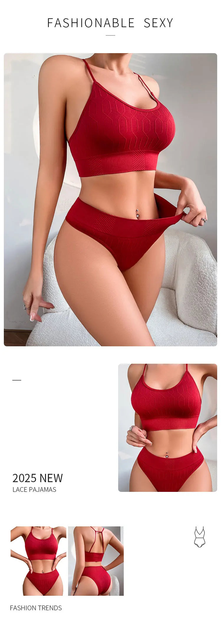 Women Panties And Bras Set 2pcs Seamless Low Rise Underwear Set Push Up Bras
