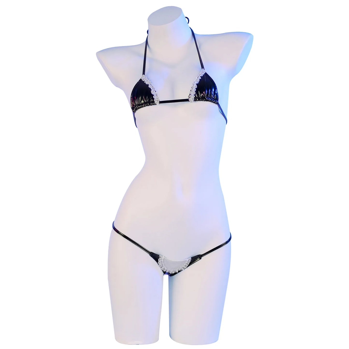 Sexy Lingerie Anime Cos Fun Sexy Underwear Black Lolita Sleepwear Three-point Women's Sexy Cosplay Cute Maid Uniform Bikini Cat