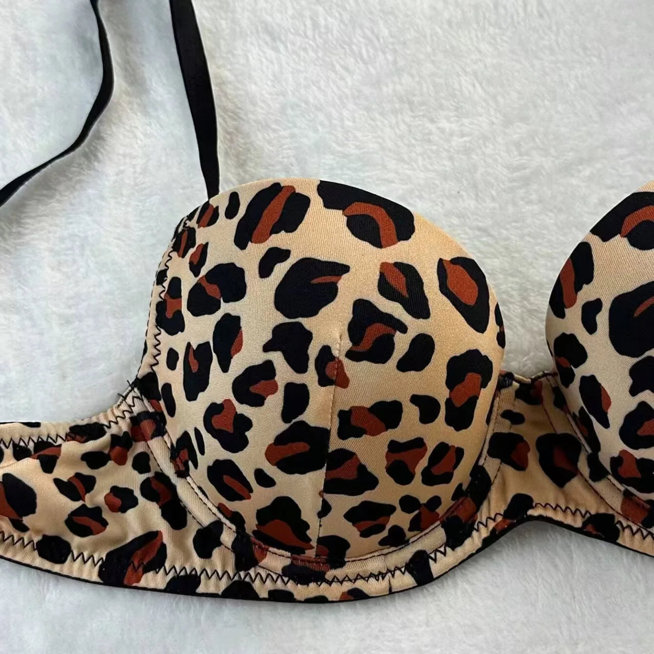 Sexy Leopard Print Push-up Bra And Panties Set