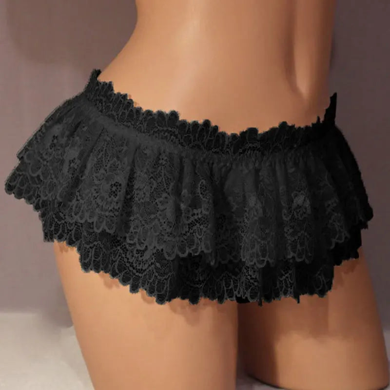 Lace Thongs Panties Lingerie Briefs Mini Skirt