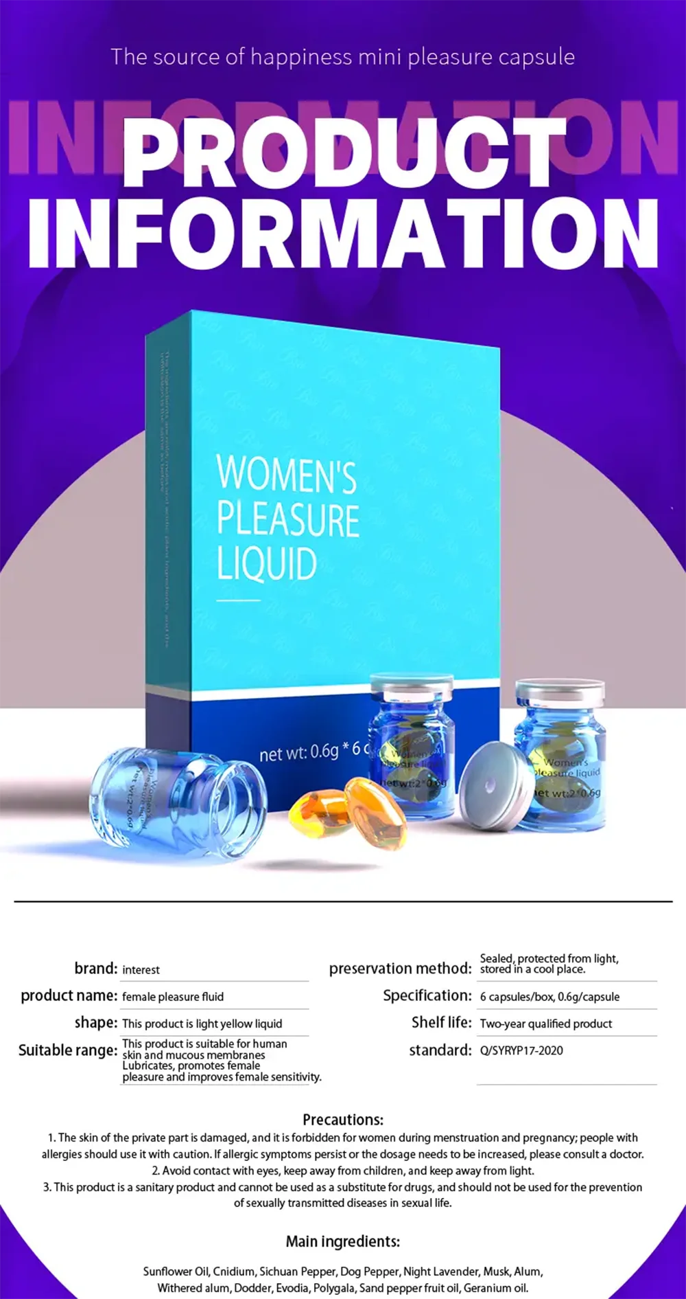 Female Fast Orgasm Lubricant Vaginal Tightening Sex Orgasm Sexual Pleasure Increase Gel for Women Adult Sex Products