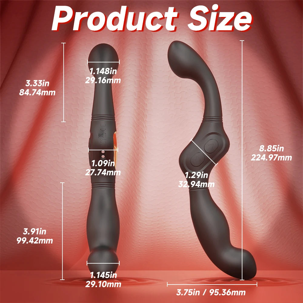 Male Anal Sex Toys Prostate Massager Vibrator for Men Gay Tapping Vibrating Curved Anal Dildo Butt Plug for Men Women Couples