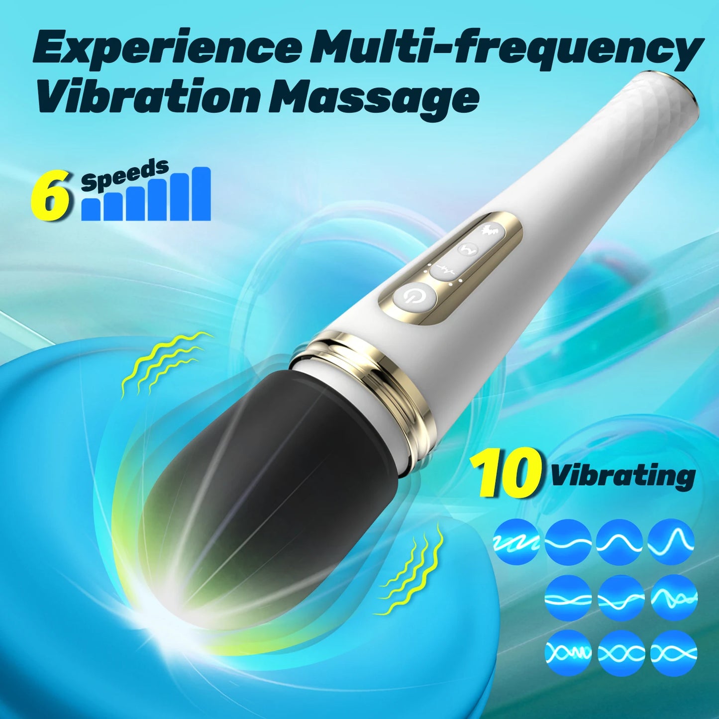Enchantress Magic Wand Vibrator - 6 Speeds, Heating Function, Clitoral & Body Massager for Ultimate Pleasure