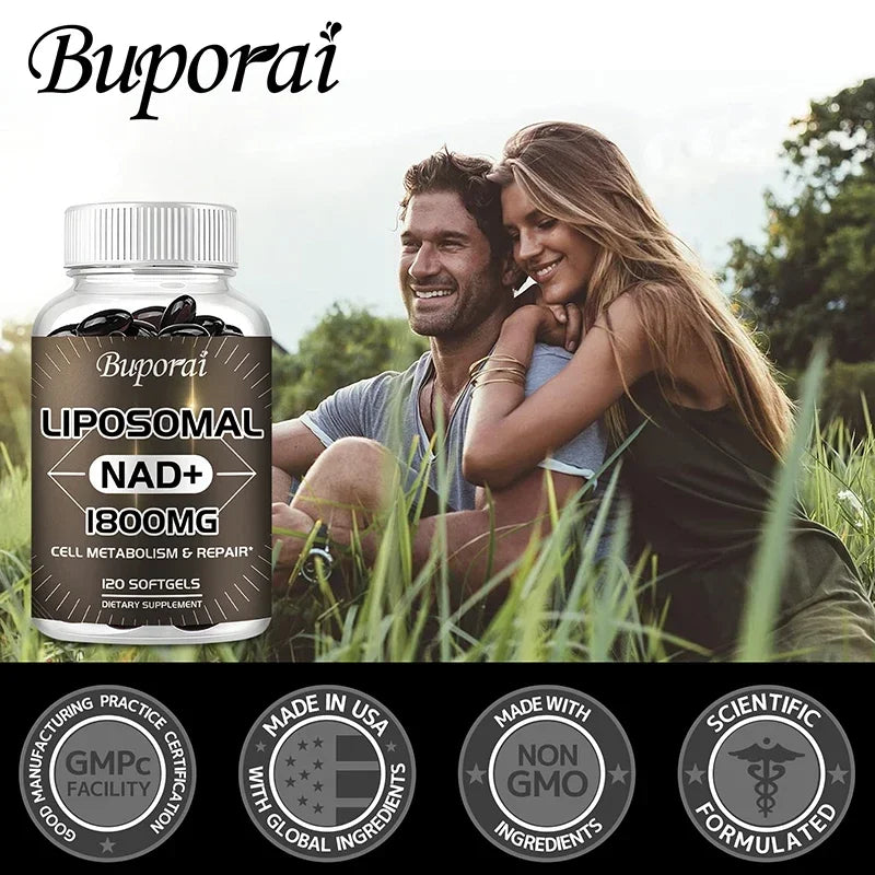 Liposomal NAD Supplement - Boosts Natural Energy and Repairs Cells, Relieves Stress and Promotes Overall Well-being