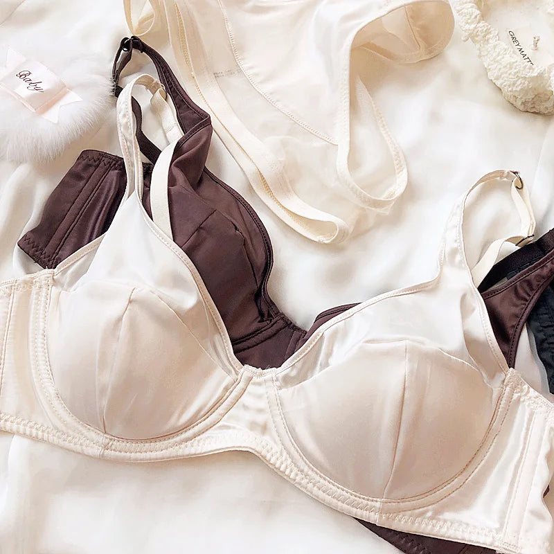 Silk Comfort Push Up Bra Set and Panties Set