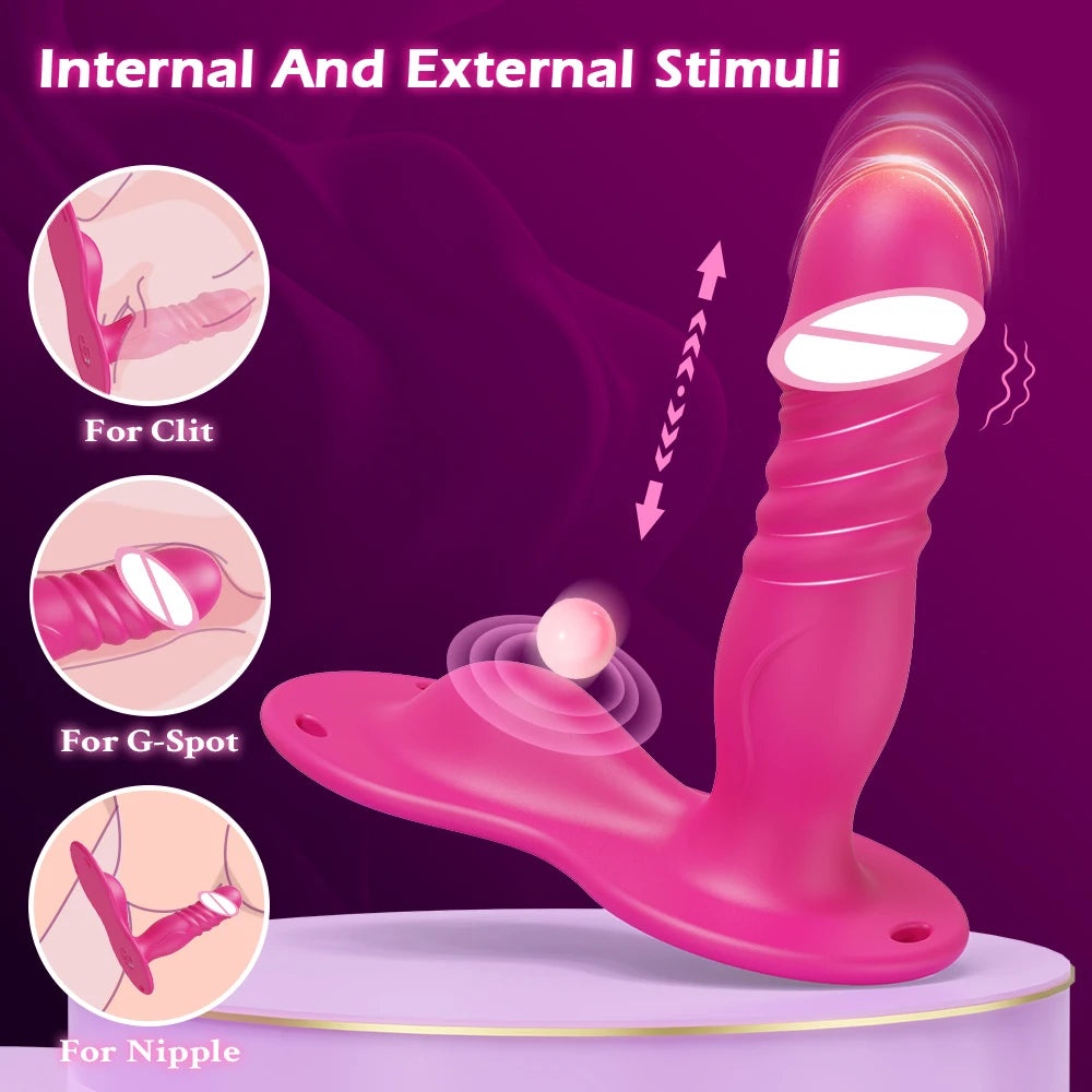 Blissful Pleasure Wearable Vibrator for Couples - Thrusting G-Spot & Clitoral Stimulation