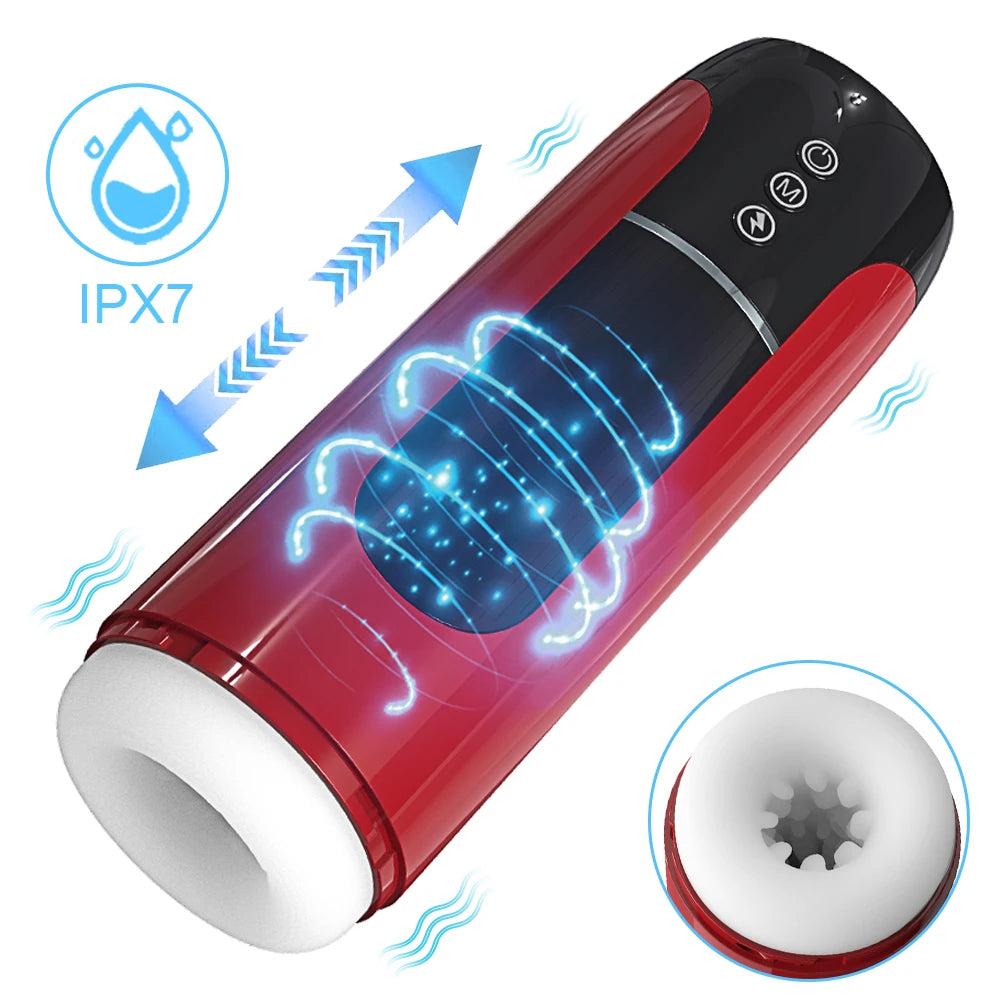 Male Masturbation Cup Penis Vibration Vagina Massage Pussy Sucking Thrusting Male Masturbator Sexmachine Sex Toys Adult for Men
