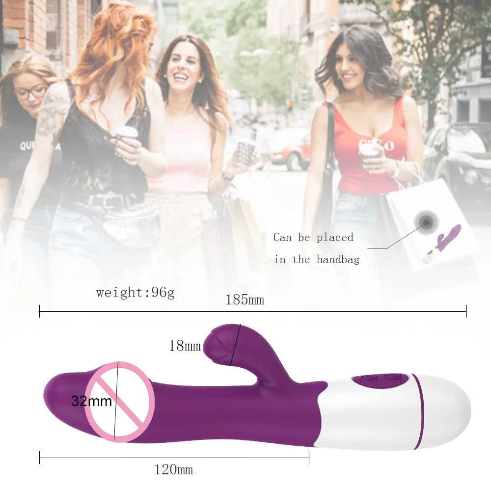 Wild Bliss Dual-Action Rabbit Vibrator - 30 Frequency G-Spot & Anal Massage for Ultimate Pleasure
