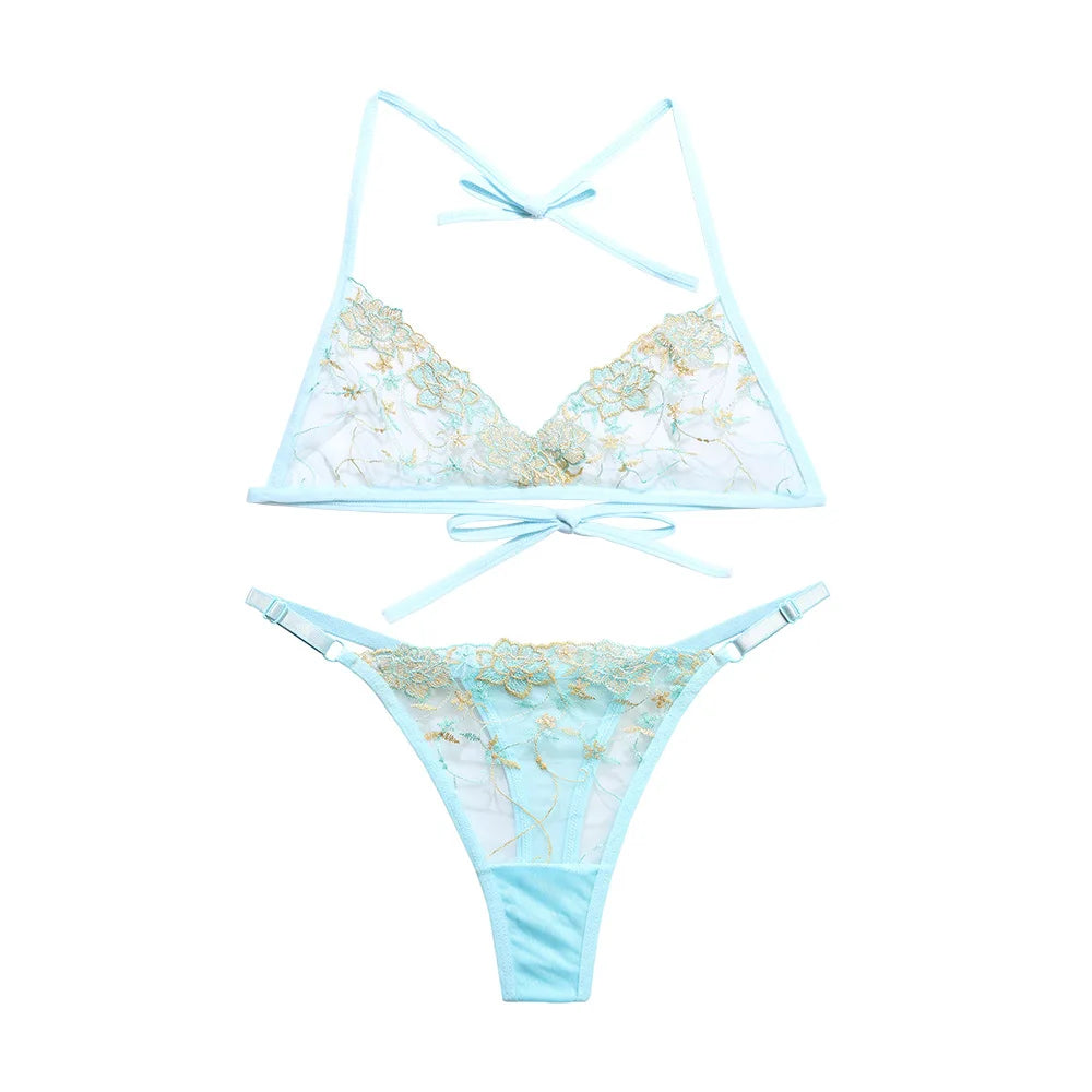 Panties Mesh Lace Bra Briefs Set