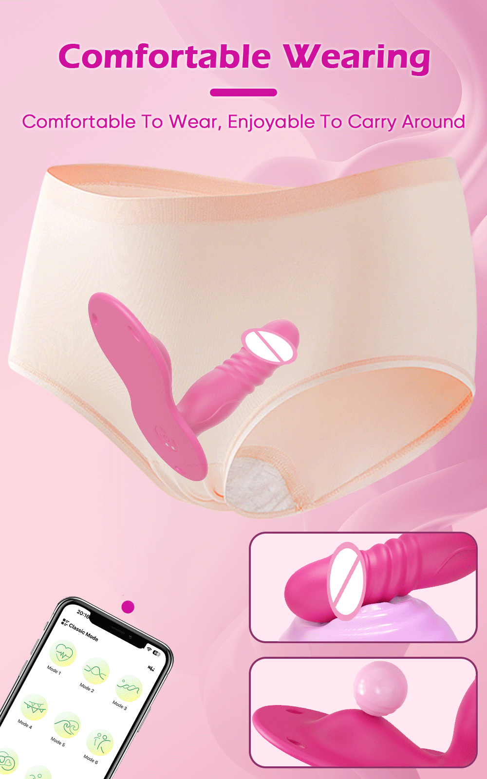 Blissful Pleasure Wearable Vibrator for Couples - Thrusting G-Spot & Clitoral Stimulation
