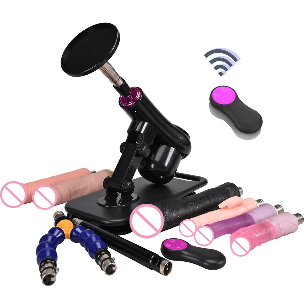 New Sex Machine for Woman Adjustable Masturbating Pumping with different Accessories Sex machine Gun for Men wireless machine
