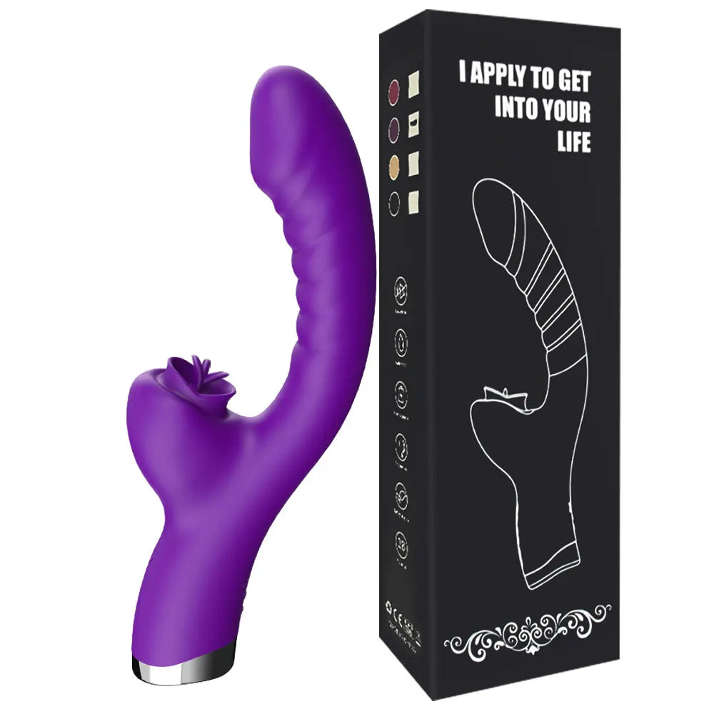 LuxeSensations Tongue Licking Vibrator - 2-in-1 Clitoral Stimulator with 20 Vibrating Speeds for Ultimate Pleasure