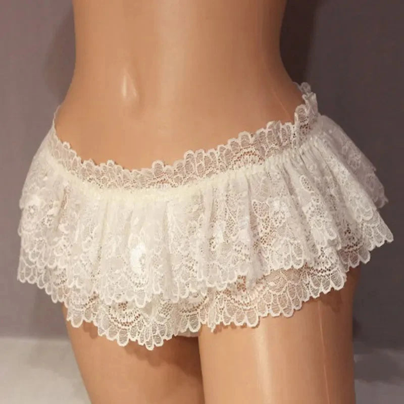 Lace Thongs Panties Lingerie Briefs Mini Skirt