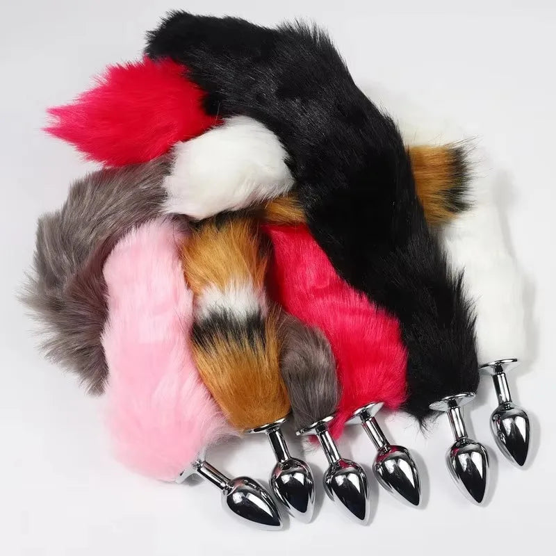 Anal Plug Metal Long Tail Anal Toys Sexy Fox Tail