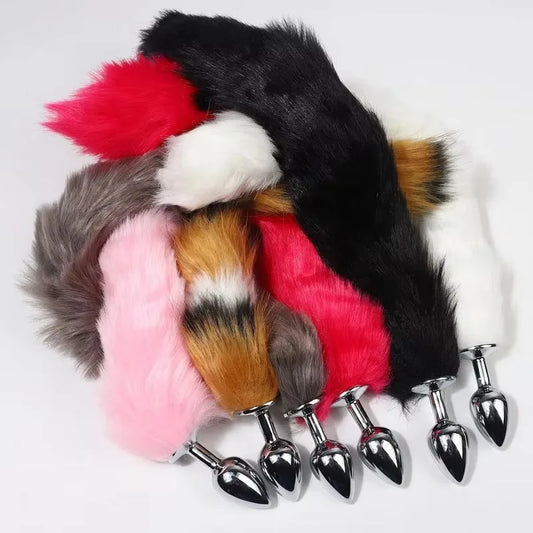 Anal Plug Metal Long Tail Anal Toys Sexy Fox Tail