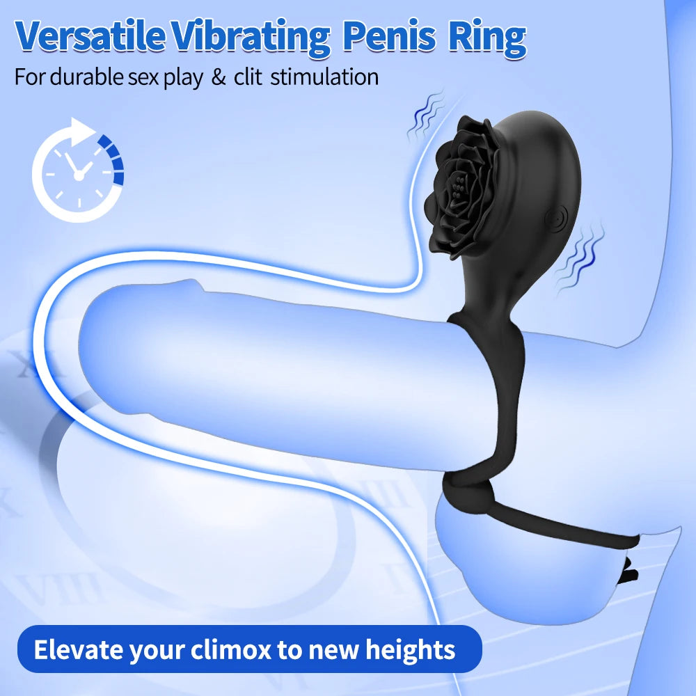 Adult Male Sex Toy Vibrating Penis Ring Delayed Ejaculation Cock Ring Vibrator Penis  Exercise Enlargement Sex Ring Couple Goods