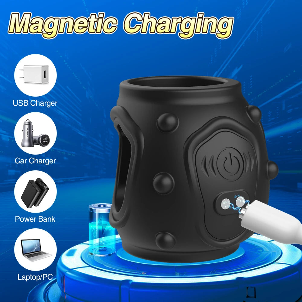 Adult Male Sex Toy Vibrating Penis Ring Delayed Ejaculation Cock Ring Vibrator Penis  Exercise Enlargement Sex Ring Couple Goods