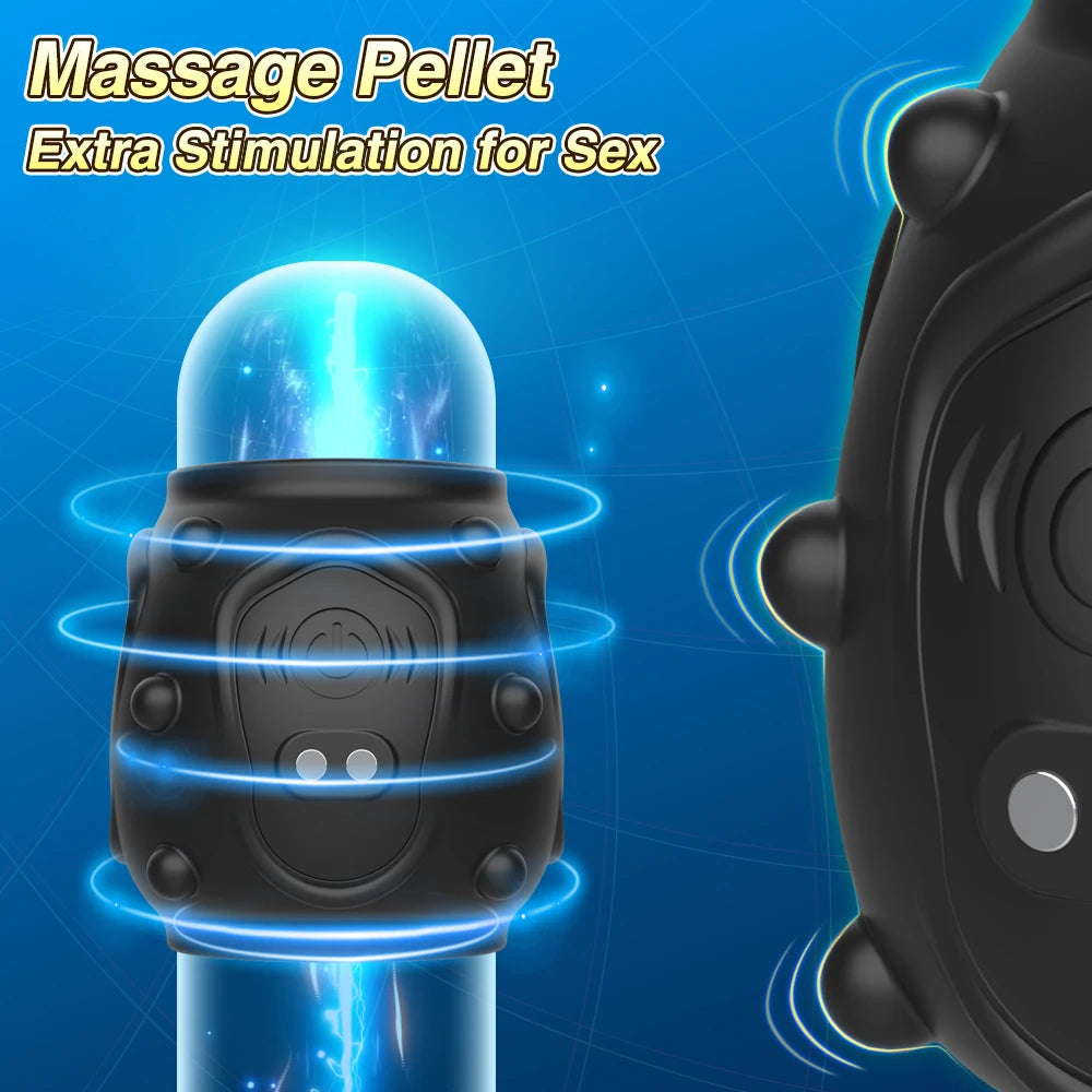 Adult Male Sex Toy Vibrating Penis Ring Delayed Ejaculation Cock Ring Vibrator Penis  Exercise Enlargement Sex Ring Couple Goods