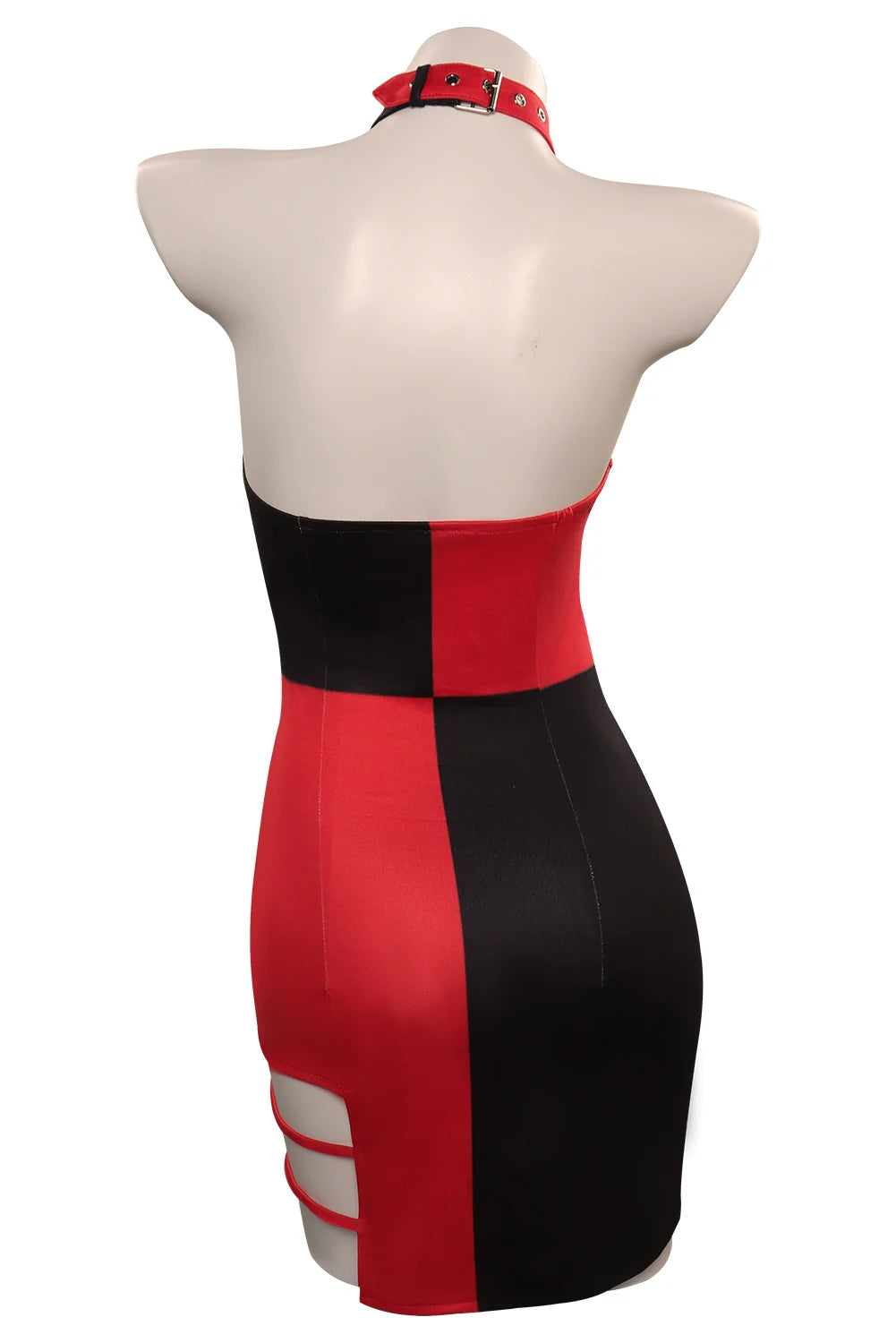 Quinzel Cosplay Sexy Bodycon Mini Dress Women Costume Movie Super Villain Roleplay Fantasia Outfit Backless Ropa Woman Halloween