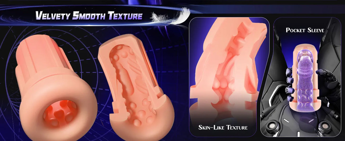 Male Masturbator Penis Pump Adult Sex Toys for 18 Men with 4 Sucking 9 Vibration Modes LED Display Pocket Pussy Realistic Vagina